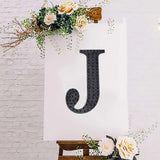 8inch Black Decorative Rhinestone Alphabet Letter Stickers DIY Crafts - J