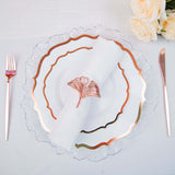 4 Pack | Rose Gold Ginkgo Leaf Napkin Rings, Linen Napkin Holders - Metallic Ornate Design - Blush