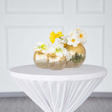 6" Gold Foiled Crackle Glass Flower Vase, Bubble Glass Vase