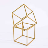 2 Pack | 12inch Square Gold Metal Frame Wedding Flower Stands, Geometric Centerpieces