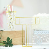 8" Tall | Gold Wedding Centerpiece | Freestanding 3D Decorative Wire Letter | T