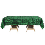 60"x102" Green Leaf Petal Taffeta Rectangle Tablecloth