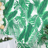 8ftx8ft Green/White Tropical Palm Leaf Print Vinyl Photo Backdrop