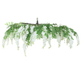 White Artificial Silk Wisteria Vine Round Hanging Canopy, Draping Garland Flower