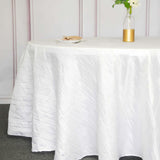 120inch White Accordion Crinkle Taffeta Round Tablecloth