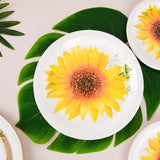 25 Pack | Sunflower 9inch Premium Dinner Paper Plates, Disposable Party Plates