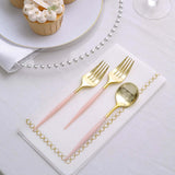 24 Pack | 6inch Gold / Rose Gold Premium Disposable Fork / Spoon Silverware Set