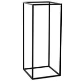 Rectangular Matte Black Metal Wedding Flower Stand, Geometric Column Frame Centerpiece#whtbkgd