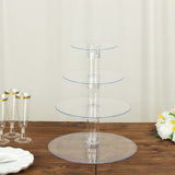 4-Tier Clear Round Acrylic Cupcake Tower Stand, Heavy Duty Cake Stand Dessert Display