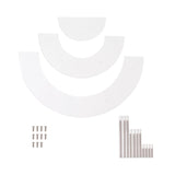 Set of 3 Acrylic Half-Moon Display Riser Stands – 3-Tier Clear Dessert Pedestal for Cakes, Collectibles & Figurines - 7",13",18"