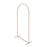 7ft Gold Metal Wedding Arch Chiara Backdrop Stand Floral Display Frame With Round Top#whtbkgd