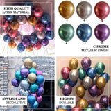 5 Pack | 18Inch Metallic Chrome Rose Gold Latex Helium/Air Balloons