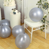 10 Pack Chrome Silver Biodegradable Latex Balloons 18inch Thick Eco Friendly Metallic Party Balloons