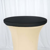 Black Spandex Cocktail Table Top Stretch Cover