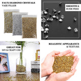 14400 Pcs Gold Acrylic Diamond Rhinestones Wedding Table Scatters, Faux Crystal Gems Vase Filler 3mm