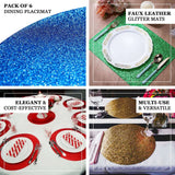 6 Pack | Silver Sparkle Placemats, Non Slip Decorative Round Glitter Table Mat