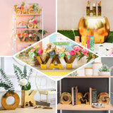 6inch Shiny Gold Plated Ceramic Letter "O" Sculpture Bud Vase, Flower Planter Pot Table Centerpiece