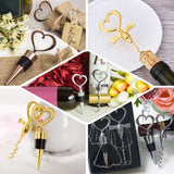 Silver Metal Heart Wine Bottle Opener / Cork Stopper Party Favors Set, Wedding Favor in Velvet Box