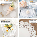 100 Pcs | 14inch Round White Lace Paper Doilies, Food Grade Paper Placemats