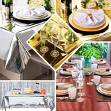 Gold Metallic Foil Square Tablecloth, Disposable Table Cover