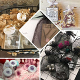 Assorted handmade gifts and jewelry displayed in decorative packaging.