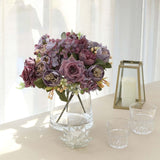 2 Pack | 12inch Purple Silk Assorted Peony Flower Arrangements