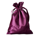 12 Pack | 5x7inch Eggplant Satin Drawstring Wedding Party Favor Gift Bags