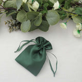 12 Pack | 4x6inch Hunter Emerald Green Satin Wedding Party Favor Bags, Drawstring Pouch Gift Bags
