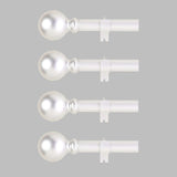 42-126inch Adjustable Curtain Rod Set, Silver, Round Finials