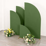 Set of 4 | Matte Olive Green Fitted Spandex Half Moon Wedding Arch Covers