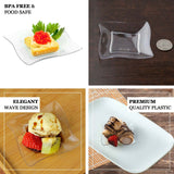 24 Pack | 3inch Clear Mini Wavy Rim Square Disposable Snack Plates, Plastic Appetizer Plates