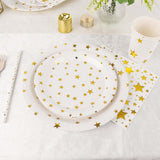 120 Pcs White Gold Stars Disposable Dinnerware Set, Tableware Combo Pack