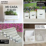 18"x6" Whitewash Rectangular Wood Planter Box Set with Plastic Liners