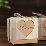 25 Pack | 2.5 Rustic Wood Pattern Natural Brown Paper Candy Gift Boxes, Square Party Favor Boxes