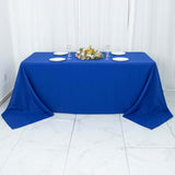 90x132inch Royal Blue 200 GSM Seamless Premium Polyester Rectangular Tablecloth