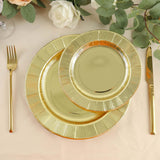 25 Pack | Gold Sunray 8inch Dessert Appetizer Paper Plates, Disposable Party Plates