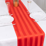 12x108inch Red Satin Stripe Table Runner, Elegant Tablecloth Runner