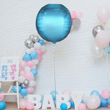 2 Pack | 18inch 4D Metallic Blue Sphere Mylar Foil Helium or Air Balloons