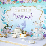 5ftx7ft "Our Little Mermaid" Print Vinyl Photography Booth Backdrop