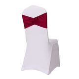 5 Pack Burgundy Wide Ruffled Fitted Spandex Chair Sash Band