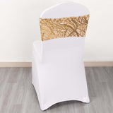 5 Pack Gold Wave Chair Sash Bands With Embroidered Sequins