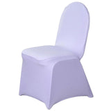 10 Pack Lavender Lilac Spandex Fitted Banquet Chair Covers, Reusable Stretched Slip On Chair Covers