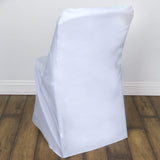 White Polyester Lifetime Folding Chair Covers, Durable Reusable Slip On Chair Covers