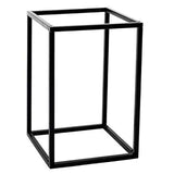 Rectangular Matte Black Metal Wedding Flower Stand, Geometric Column Frame Centerpiece#whtbkgd