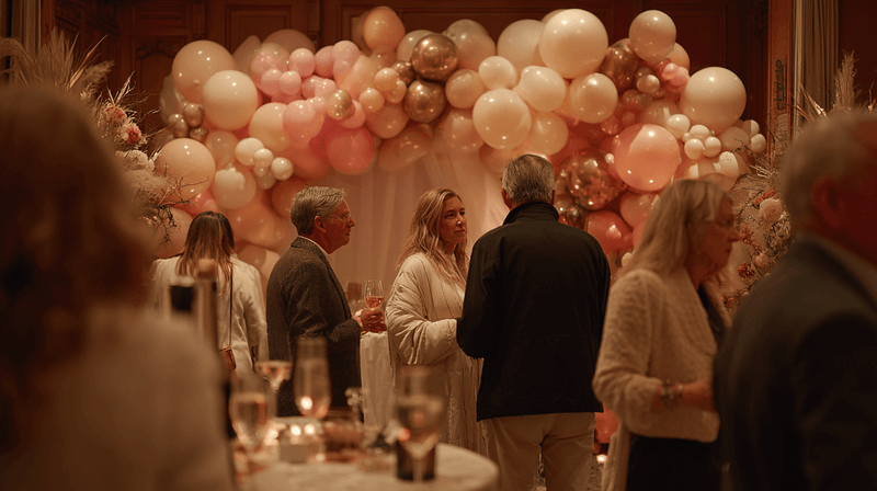 Balloon arch at an event entrance