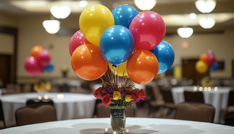 Balloon centerpiece shaped like a flowerpot
