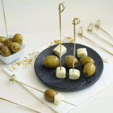 6inch Eco Friendly Twisted Knot Party Picks, Bamboo Skewers, Decorative Top Cocktail Sticks