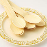 25 Pack | 7inches Eco Friendly Bamboo Disposable Picnic Spoons, Cutlery