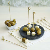 6inch Eco Friendly Twisted Knot Party Picks, Bamboo Skewers, Decorative Top Cocktail Sticks