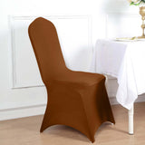 Cinnamon Brown Spandex Stretch Fitted Banquet Slip On Chair Cover 160 GSM